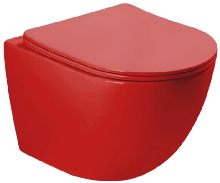 

Унитаз подвесной SantiLine SL-5005MR безободковый, с сиденьем микролифт, красный матовый