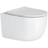 Унитаз подвесной Art&Max Napoli AM100CHRV/SC безободковый, торнадо, с сиденьем микролифт, белый