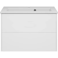 Тумба под раковину Brevita Toy TOY-09070-0102Я 69,6 см, подвесная, белый глянец