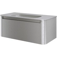 Тумба под раковину Armadi Art Voi Stonefinish Luna 782-100-SF-L 100 см, подвесная, серый камень матовый