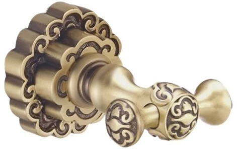Крючок Bronze De Luxe Windsor K25205 двойной, для ванны, бронза кольцо для полотенец bronze de luxe windsor бронза k25004