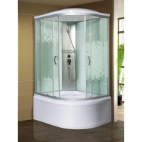 Душевая кабина Мономах 120/80/44 МЗ L 10000005841 120x80x210 см L, с крышей, высокий поддон, профиль матовый хром, стекло интимато