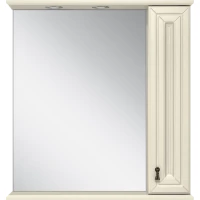 Зеркальный шкаф Misty Лувр П-Лвр03085-1014П 85x80 см R, с подсветкой, выключателем, слоновая кость
