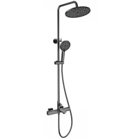 Душевая система Wonzon & Woghand Solid WW-C3011-A-BGG 255 мм, с термостатом, темный графит матовый