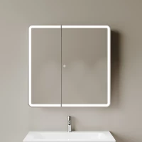 Зеркальный шкаф Sancos Diva DIV800 80x80 см L/R, с LED-подсветкой, сенсорным выключателем, диммером, белый матовый