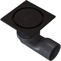Душевой трап Knotlor Core SDSC100BL 100x100/50 мм, с решеткой, щелевой, черный матовый
