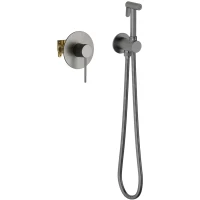 Гигиенический душ Timo Saona 2389/18SM со смесителем, вороненая сталь