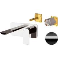 Смеситель для раковины Remer Infinity I15KBCFP встраиваемый, без донного клапана, черный хром матовый