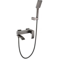 Смеситель для ванны Grocenberg GB8007BG с душевым гарнитуром, графит