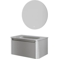 Комплект мебели Armadi Art Voi Stonefinish Luna 782-080-SF-L + 786-080-SF-L без отв. + 545/2 82 см, подвесной, серый камень матовый