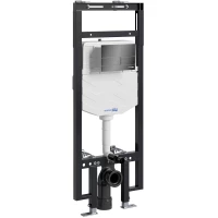 Инсталляция для унитаза WasserKRAFT Dinkel 58 58TLT.010.ME.PB04 с кнопкой смыва, черный глянец