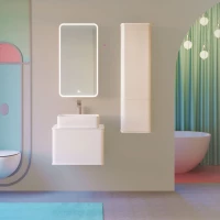 Комплект мебели белый жемчуг 57,4 см Jorno Pastel Pas.01.58/P/W + 0085176 + Pas.03.46/W