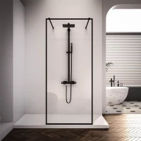 Душевая перегородка Veconi Korato KR90B-100-01-C4 100 см, профиль черный матовый, стекло прозрачное