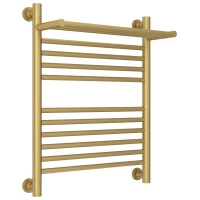 Полотенцесушитель водяной 600x500 золотой матовый Сунержа Богема с полкой+ 032-0223-6050