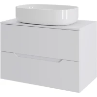 Тумба с раковиной Orange Line Li-70TuwMDF+B08-600W 70,2 см, подвесная, со столешницей, белый матовый