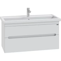 Тумба с раковиной белый глянец 101,2 см Санта Лондон 224040 + FOCTEP100