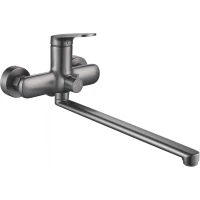 Смеситель для ванны Shevanik S8522T универсальный, с душевым гарнитуром, оружейная сталь