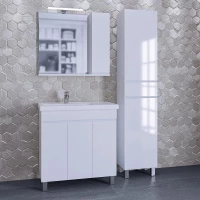 Комплект мебели белый глянец 81 см Санта Марс 700217 + Foctep80P + 700284