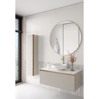 Комплект мебели Armadi Art Quatro Cashmere 790-M1-120-CM-MG-LED + 792-120-W + 801-MW + 545-100-MG 121 см, подвесной, со столешницей, подсветкой, кашемир матовый