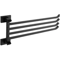 Полотенцедержатель Gappo G0714-6 47,27 см, поворотный, четверной, черный матовый