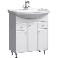 Тумба с раковиной белый глянец 76,5 см Aqwella Barcelona BA0107K + 4620008197470