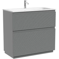 Тумба под раковину Sancos Folk Floor FL90FES 89 см, напольная, светло-серый матовый