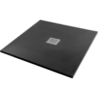 Душевой поддон Starohome Solid 78983542 100x100 см, из литьевого мрамора, квадратный, черный матовый