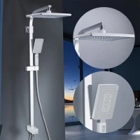 Душевая стойка Gappo G2408-8 300x200 мм, хром/белый