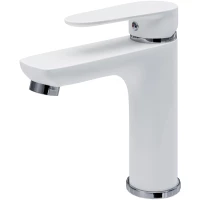 Смеситель для раковины Aringa Рейн AR02008WH хром/белый матовый