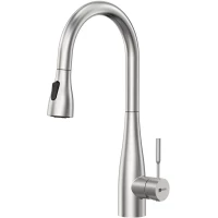 Смеситель для кухни Lemark Expert LM5084S с выдвижным изливом, нержавеющая сталь