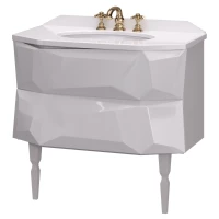 Тумба с раковиной белый глянец 90 см Aima Design Crystal У40387