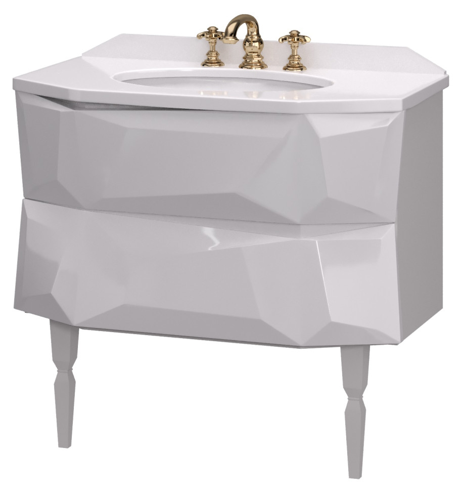 Тумба с раковиной Aima Design Crystal 90 White (у40387)