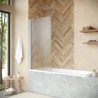 Шторка на ванну Vegas Glass EV NOVO 70 07 02 L 71 см L, профиль матовый хром, стекло шиншилла