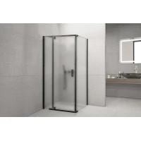 Душевой уголок Royal Bath RB100HPVD-C-BL 100x100 см, профиль черный матовый, стекло матовое