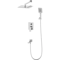 Душевой комплект Oliveeka D OL-939003-BN 300 мм, со смесителем, никель матовый