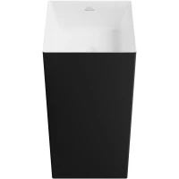 Раковина Wellsee Pure By Wellsee 230713000 40x40 см, напольная, черный матовый/белый