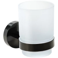 Стакан для зубных щеток Bemeta Hematit 159110012 настенный, черный глянец