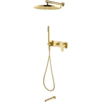 Душевой комплект Boheme Spectre 454-2-MG 225 мм, со смесителем, золотой матовый
