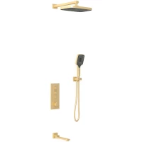 Душевой комплект Vincea VSFW-433T1BG 315x210 мм, с термостатом, золотой матовый