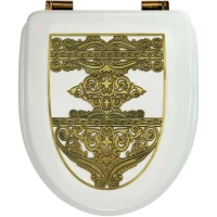 Сиденье для унитаза Migliore Milady 24336 с микролифтом, белый глянец/бронза