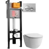 Комплект подвесной унитаз Laufen Pro 8.2096.6.000.000.1 + 8.9896.6.000.000.1 + система инсталляции Jacob Delafon E33131RU-NF + E20859-CP-MTC