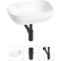 Раковина-чаша Wellsee Air Gap S 20212410R 50x35 см, накладная, белый, с донным клапаном и сифоном