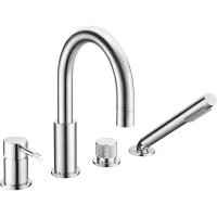 Смеситель на борт ванны Boheme Uno 460-CR с душевым гарнитуром, хром