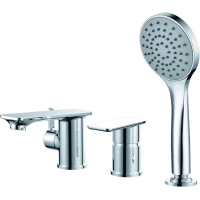 Смеситель на борт ванны Rush Bruny BR4335-333 с душевым гарнитуром, хром