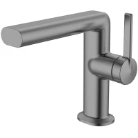 Смеситель для раковины Vincea TG VBF-5TG1GM без донного клапана, вороненая сталь