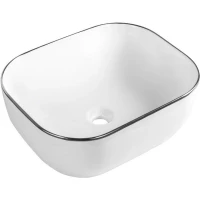 Раковина-чаша CeramaLux D1302H011 50x40 см, накладная, белый/серебряный