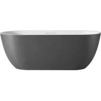 Ванна из литьевого мрамора AltroBagno Bruna AltroBagnoBruna090205CementGrey&White 170x75 см, отдельностоящая, белый/серый цемент