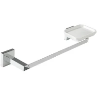 Полотенцедержатель с мыльницей Stil Haus Diva DV69(08-BI) 40 см, хром/белый