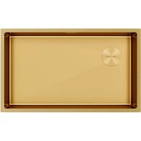 Кухонная мойка Paulmark Next-Skew PM887444-BG 74x44 см, золотой матовый