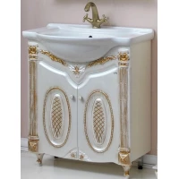 Тумба с раковиной белый жемчуг золотая патина 77,5 см Atoll Наполеон